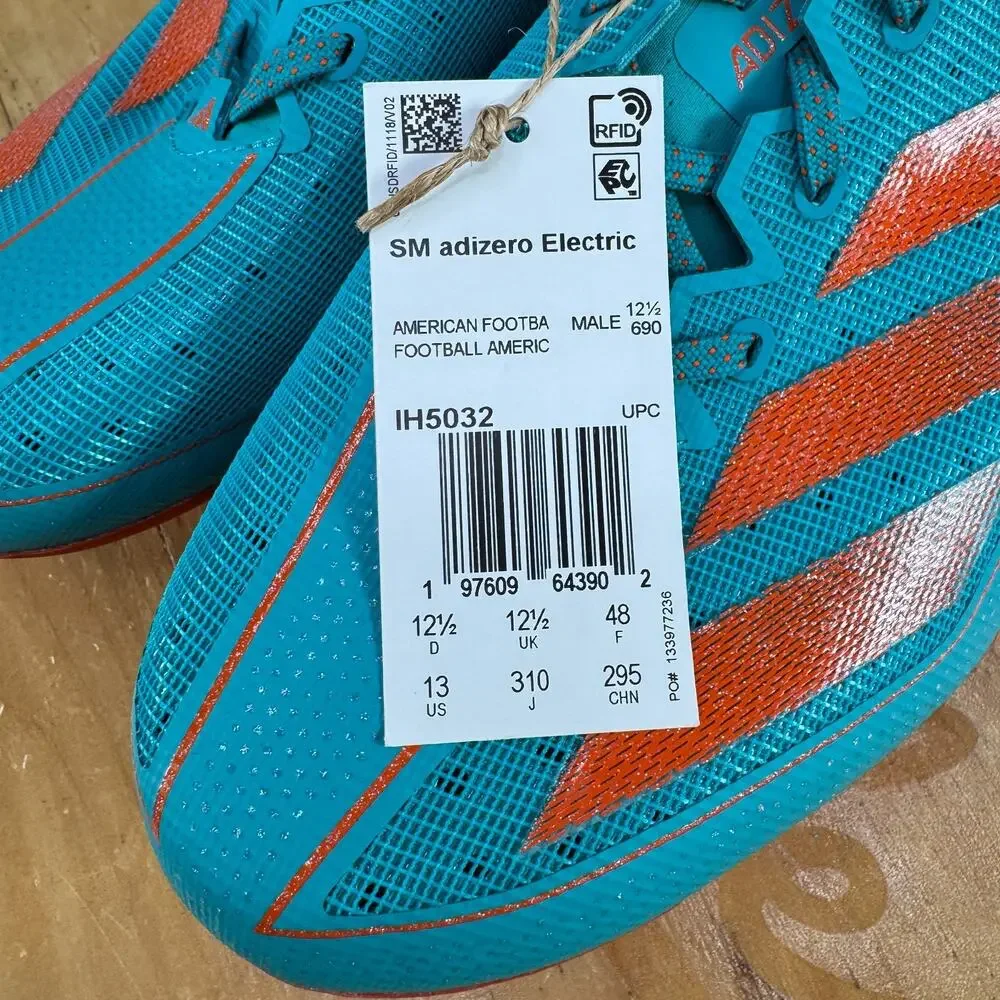 Adidas SM Adizero Electric Men's Size 13 Miami Dolphins‎ Team PE Cleats IH5032